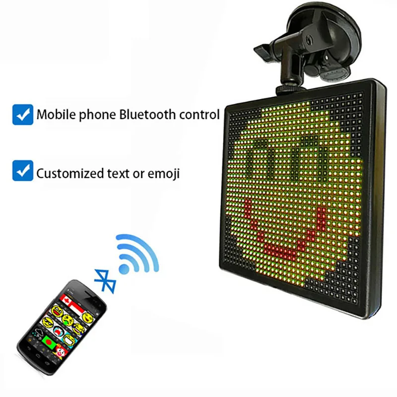 LED Display On Car Rear Window Mobile Phone APP Control Full Color LED Expression Screen Panel Very Funny Show On Car
