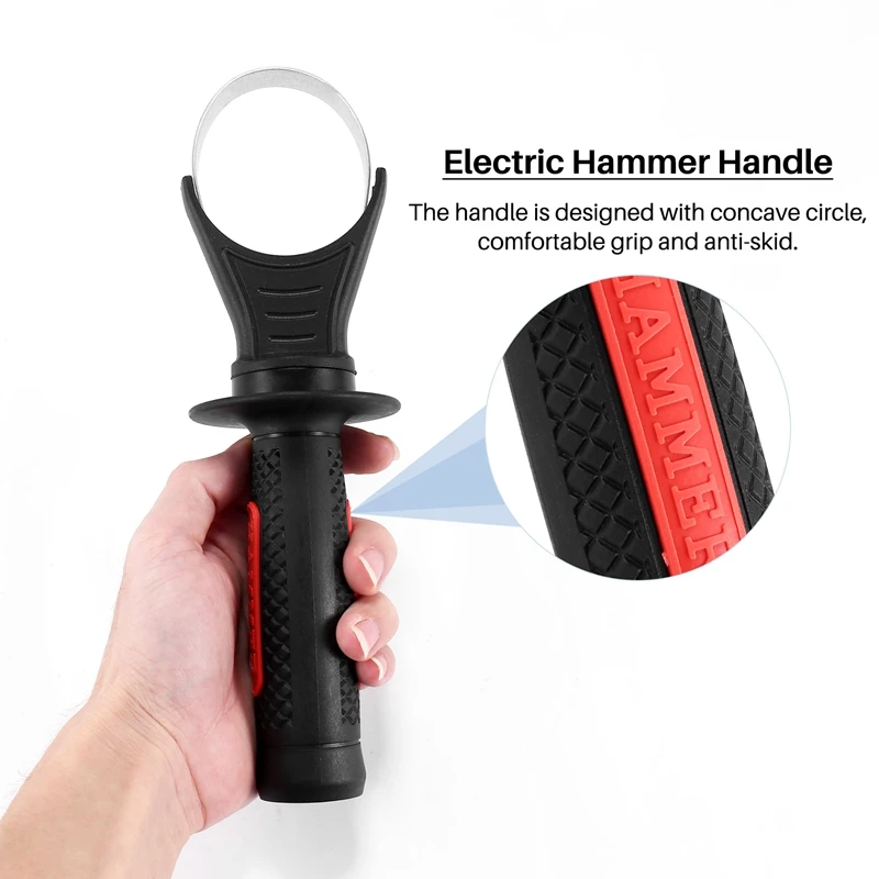 Hammer Drill Handle Plastic Side Front Auxiliary Handle For 26 Tools Drill Replacement Plastic Side