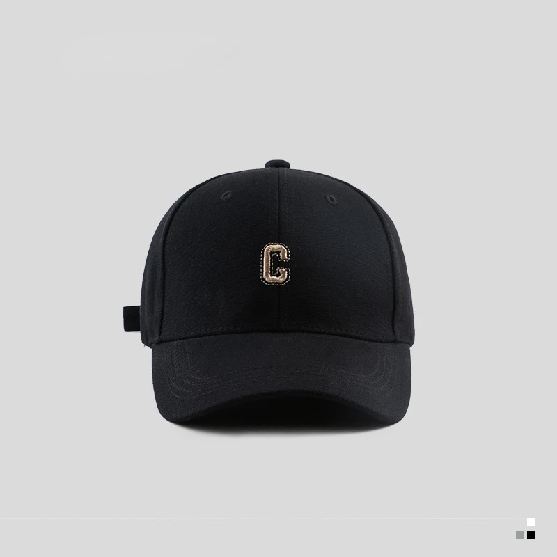 Hot Sale Hard-op C Leer Baseball Cap Men Women's Korean version of ide peaked cap wide-brimmed big head he curved brimmed_voghion.com