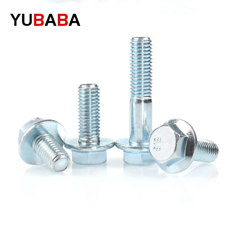Hexagonal Flange Bolts M5 M6 M8 M10 M12 Grade 8.8 Galvanized Hexagonal Flange Screws Belt Pad Full Thread/Partial Thread