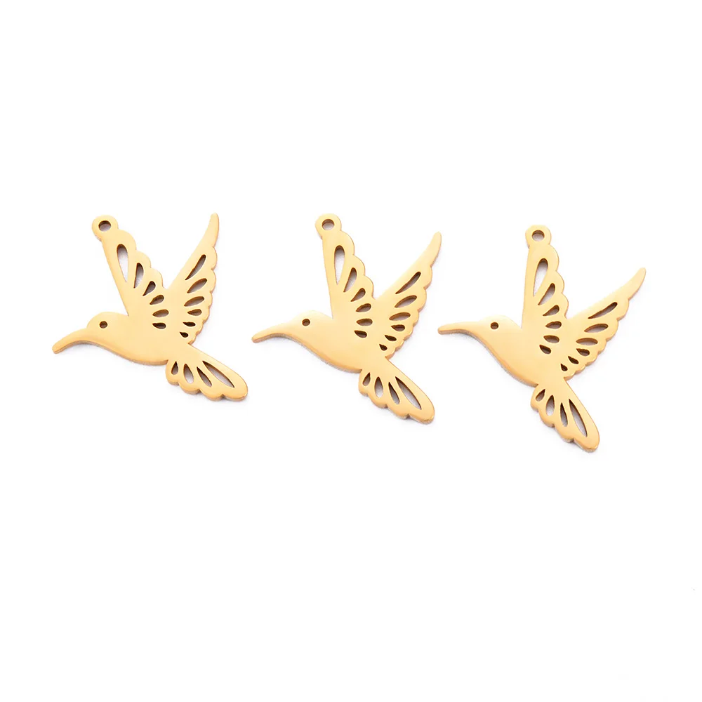 10 teile/los Tier Vogel Charms Kolibri Anhänger Edelstahl Charms Für Schmuck Machen Liefert DIY Zubehör – Detail 3