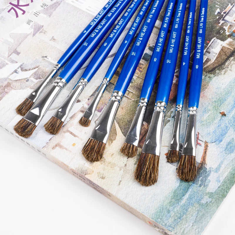 Boar Bristle Hair Tree & Texture Series Grass Brush Treesnipe Watercolor Oil Paining Tools 604FB MU HE ART