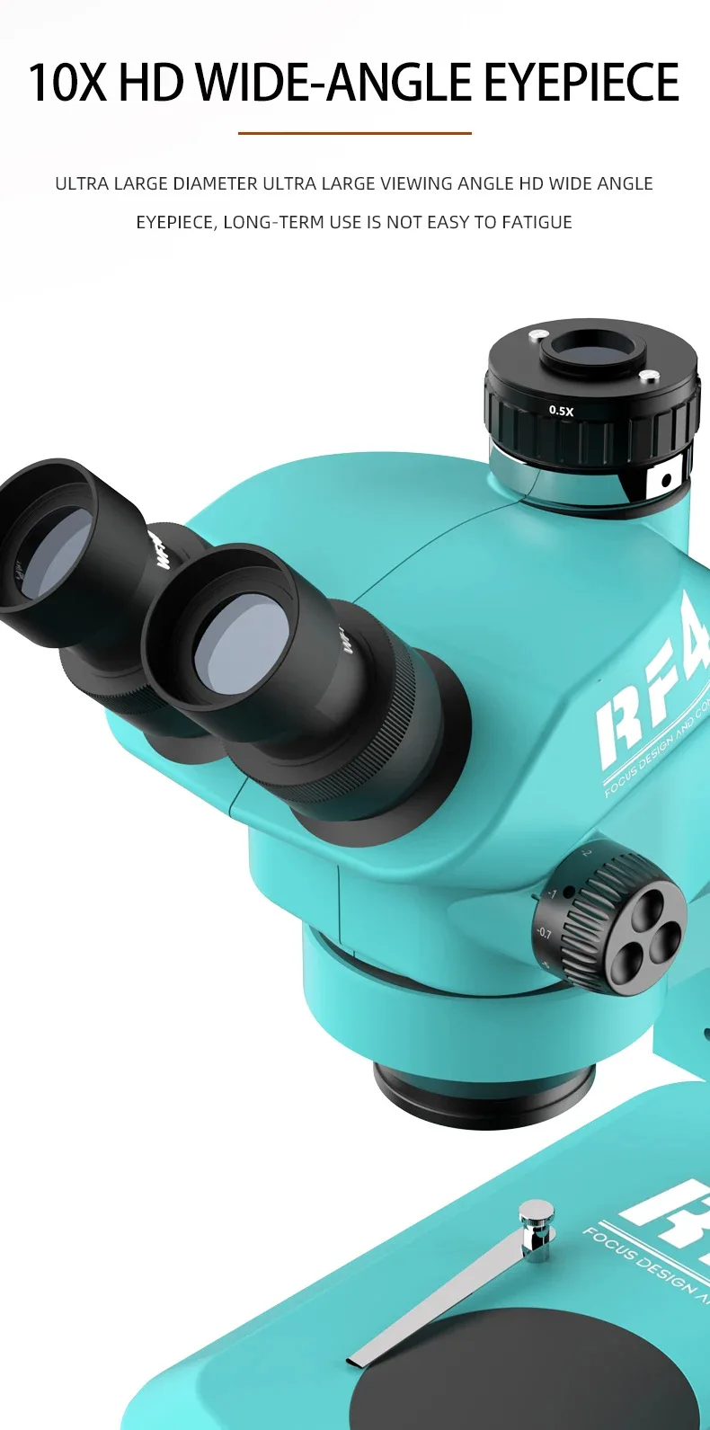 7-50X Trinocular Continuous Zoom Stereo Microscope WF10X/22mm Eyepiece Suitable