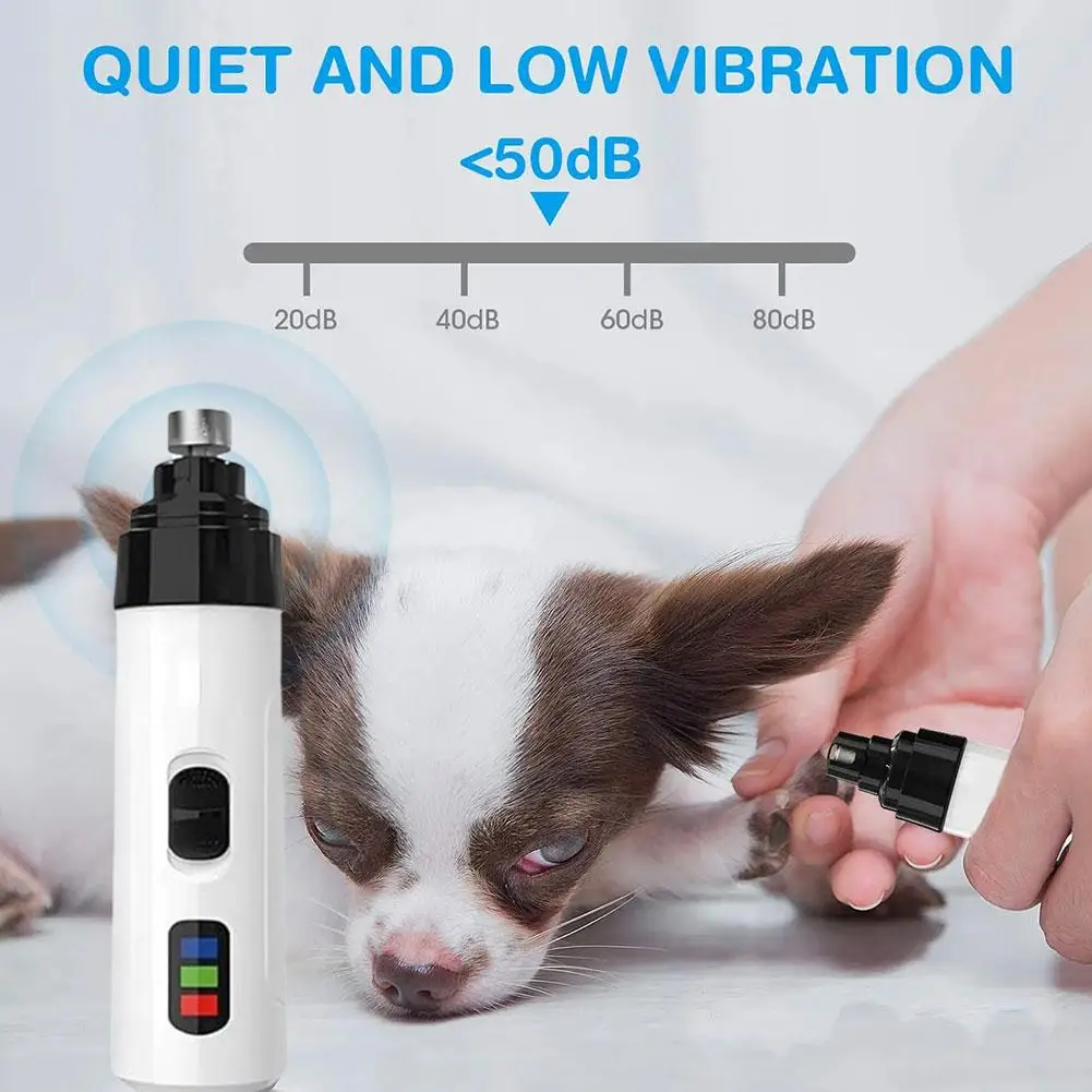Rechargeable Dog Nail Grinders 1PC USB Nail Pro Silent Grind Tool Pet Paws Clippers Grooming Charging O4D1