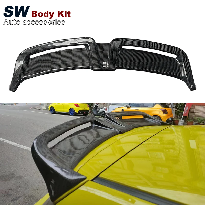 

SW Carbon Fiber Rear Spoiler For Suzuki Swift ZC33S 2018-2022 Upgrade Rear Trunk Spoiler Lip Guide Wing Lip Rear Wing