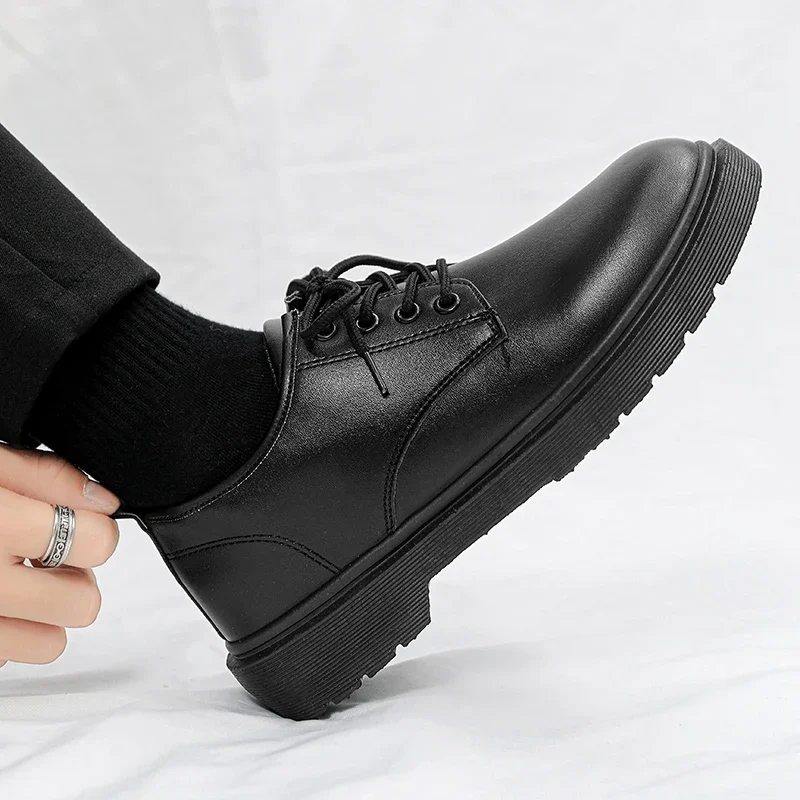 Leather Mens Casual Shoes Breathable Lace-Up Handmade Shoes Hot Sale Brand Classic Business Men Dress Shoes Flats Moccasins 4