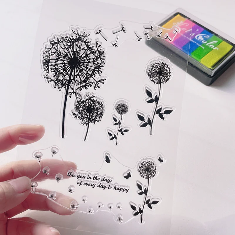 

Dandelion Transparent Silicone Finished Stamp DIY Scrapbooking Journal Rubber Coloring Embossed Stencils Decoration Reusable