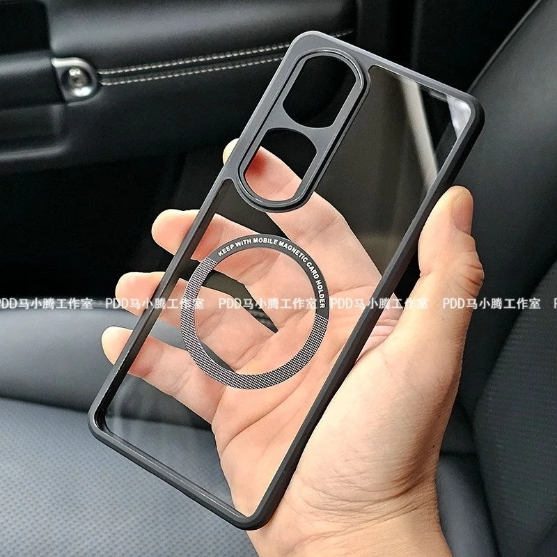 Magnetic Transparent Shockproof Silicone Phone Case with MagSafe Compatibility