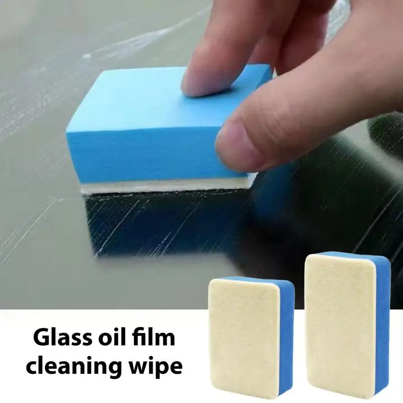 

Car Glass Oil Film Removal Wipes Wool Felt Sponge Polishing Pads Glass Sponge Wipe Windscreen Cleaner Car Oil Film Cleaning Tool