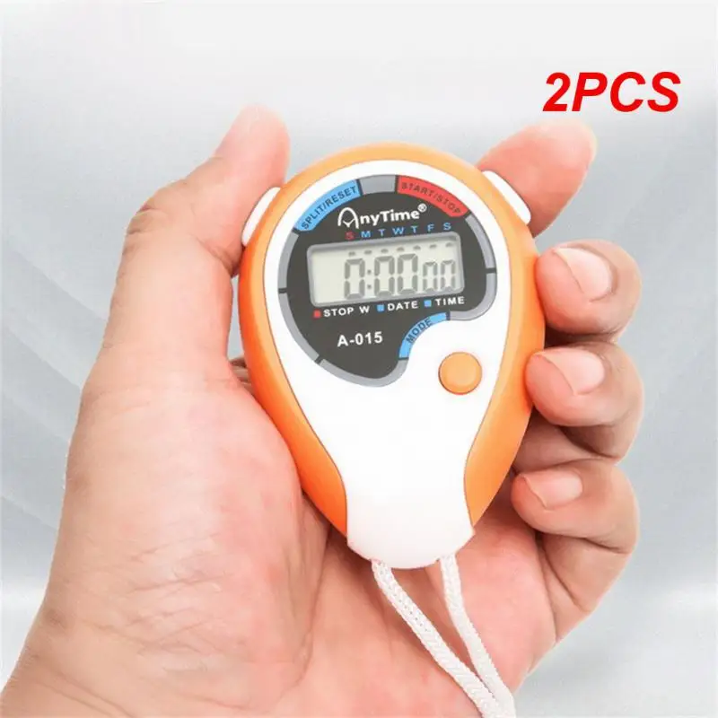 

2PCS Classic Digital Professional Handheld LCD Chronograph Sports Stopwatch Timer Stop Watch With String 2020 New Sale