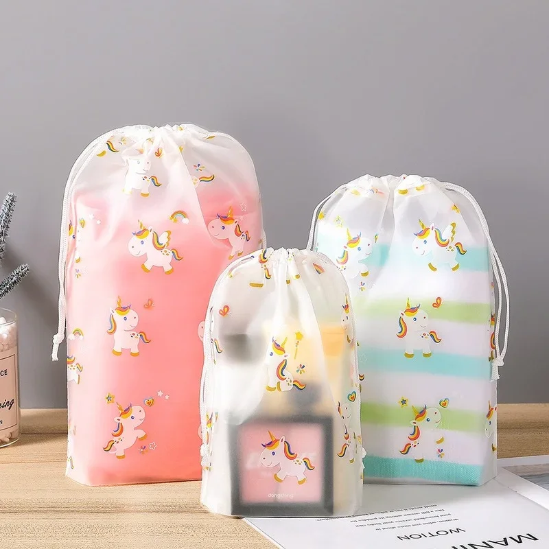 Cartoon Printing Drawstring Swimming Storage Bag Sports Travel Clothes Underwear Shoes Cosmetic Waterproof Organizer 3pcs/set dry bag,waterproof bag,swimming bag,moving storage bag