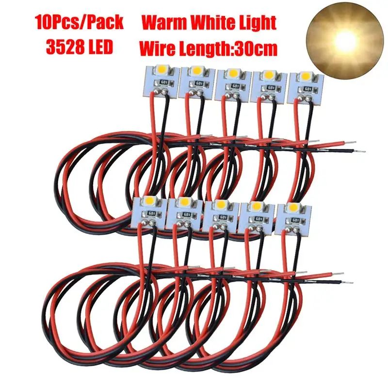 10-Piece Blue LED Lighting Kit With Resistors For HO Scale Model Railway Buildings
