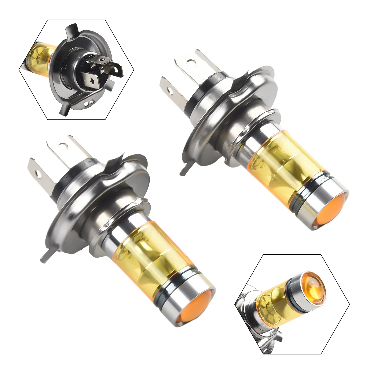 

Fog Lights Light Bulbs 100W LED 2pcs DC 10V-30V H4 6000K-6500k Headlight Light Universal Fitment For Toyota Cars