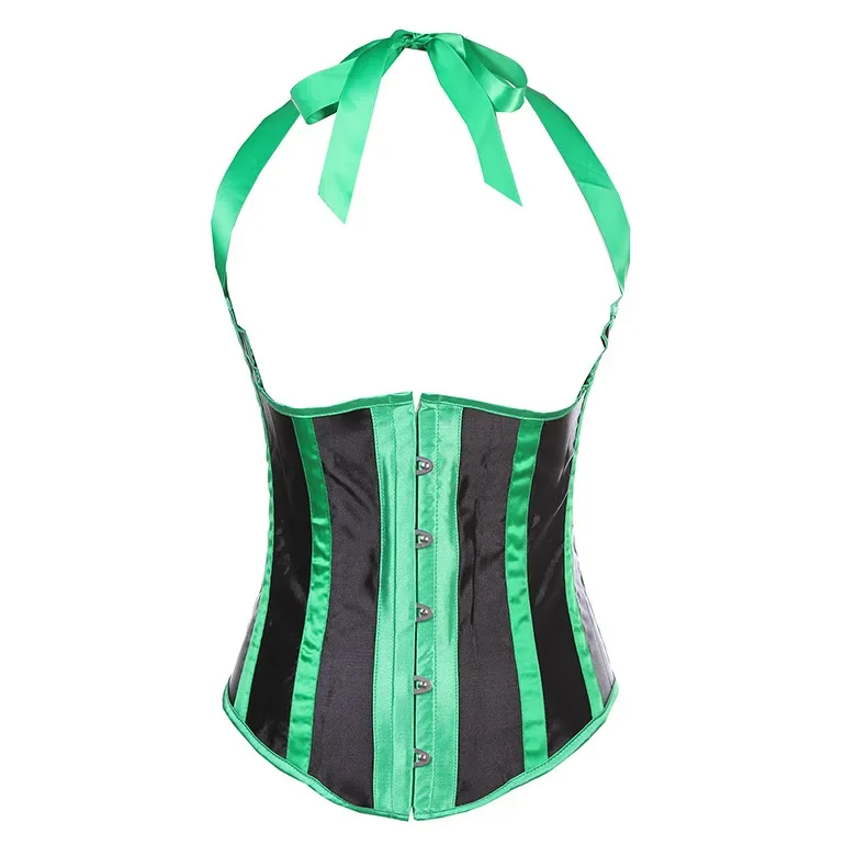 Sexy Halter Underbust Corsets for Women Stripe Corset Bustier Basque Corsets Top Vest Girdle Waist Shape Body Plue Size Lingerie