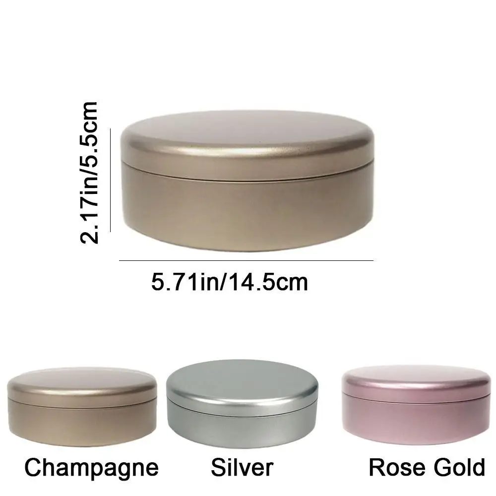3Pcs Durable Tinplate Tea Cake Tin 3 Color Round Cookie Storage Boxes Simple Candy Biscuit Packaging Box Gifts