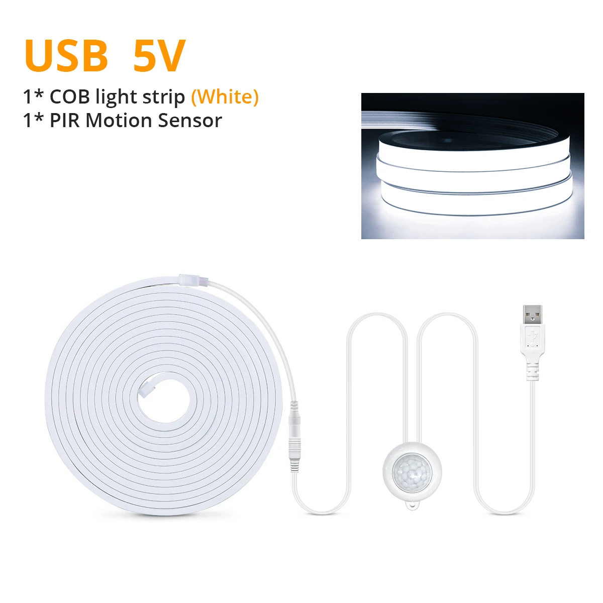 ตัวเลือกสินค้า ไฟ LED แถบ USB ตรวจจับการเคลื่อนไหว สำหรับบันได