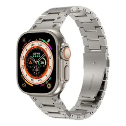 Premium Stainless Steel Metal Strap for Apple Watch - Elegant Bracelet Band (Titanium color)