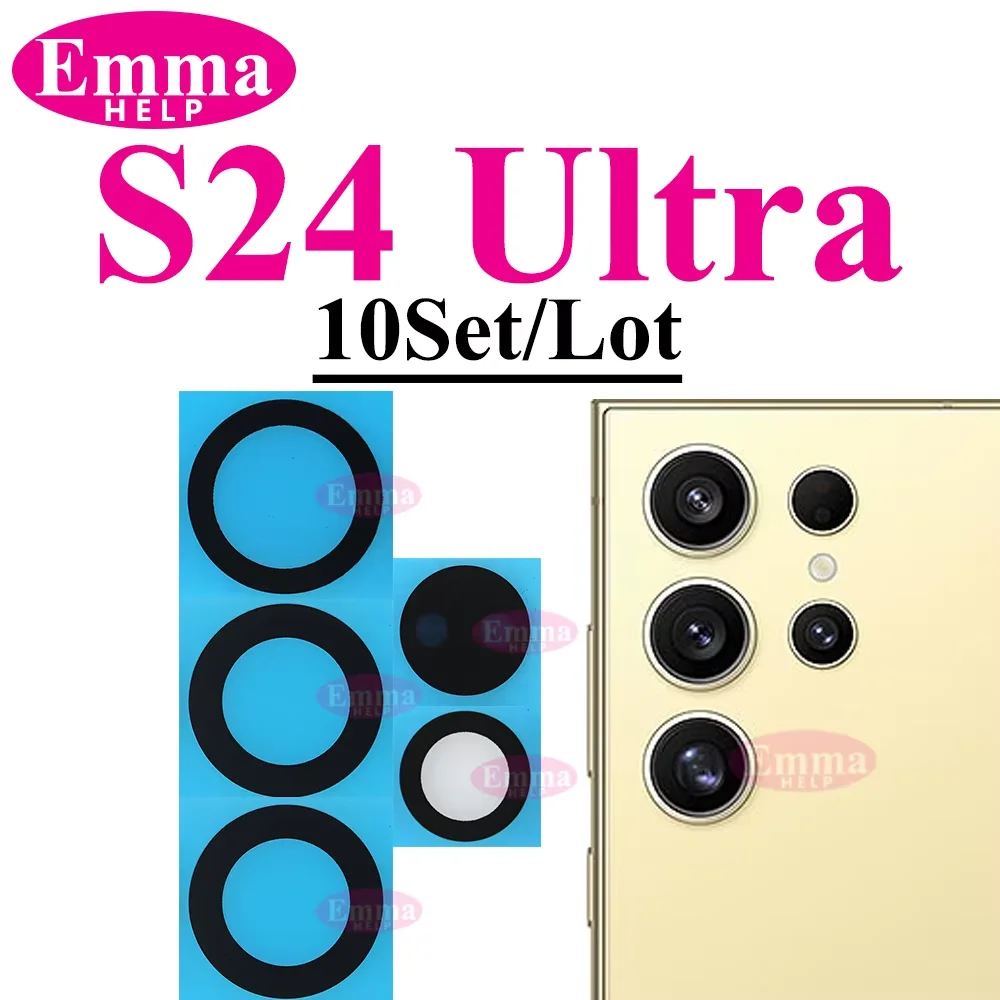 Premium Back Rear Camera Glass Lens Replacement - 10 Pack with Adhesive