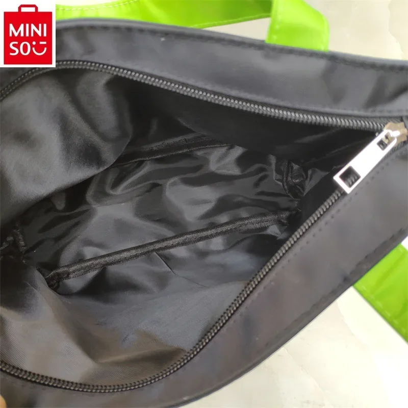 MINISO Disney Cartoon Three Eyes Printed Shopping Bag Women's High Quality Oxford Cloth Large Capacity Storage Handbag