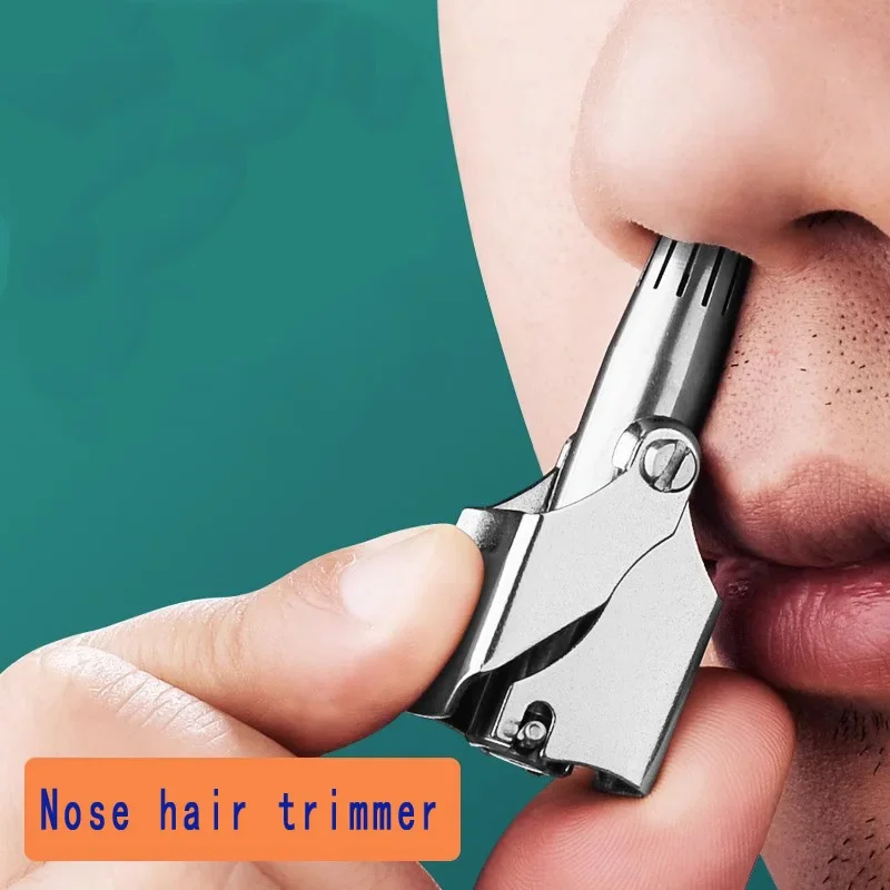 Nose Hair Trimmer For Men Manual Stainless Steel Washing Portable Nose Hair Trimmer For