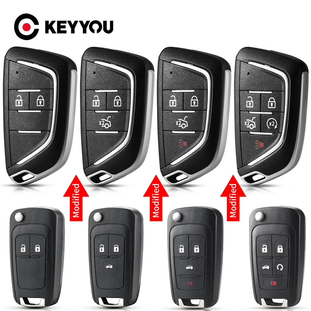KEYYOU Modified 2/3/4/5 BTN For Chevrolet Cruze Epica Camaro For Opel Vauxhall For Buick Remote Key Shell Case