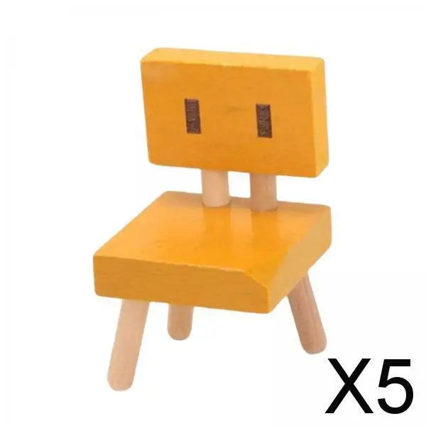 

5 Mini Small Chair Ornament Wooden Chair Ornament for Office