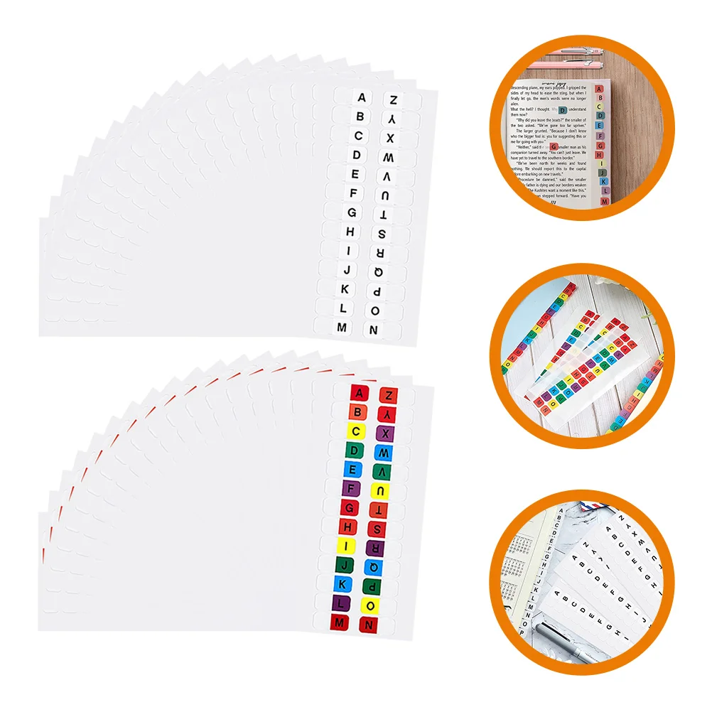 30 Sheets Alphabet Index Stickers Bookmark Sticky Tabs Note Pads Reading Flags Labels Color Letter sticky notes index label paper tag strip classification index bookmark student use instruction note sticker file folder labels