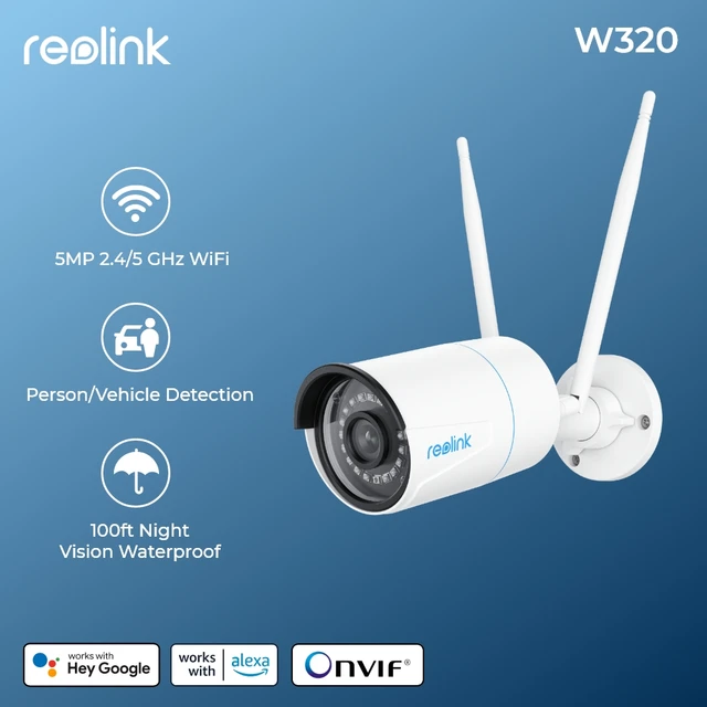 Reolink 5MP WiFi IP Cam Onvif Night Vision Human Detection Outdoor Security Camera 2.4G/5Ghz Wireless Surveillance Cameras 510WA