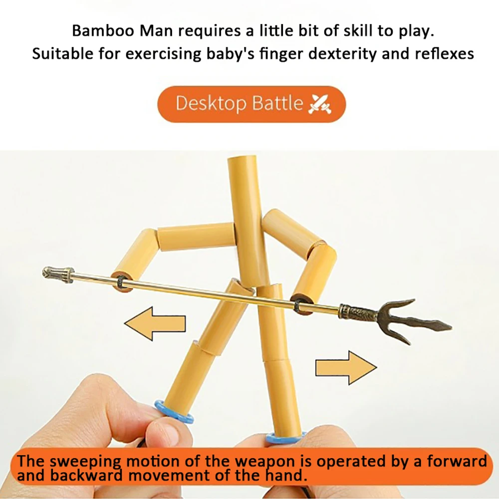 DIY Small Bamboo Man Two Player Battle Fun Interactive Party Games  Educational Toy Desktop Thread Puppet Games Competition - AliExpress