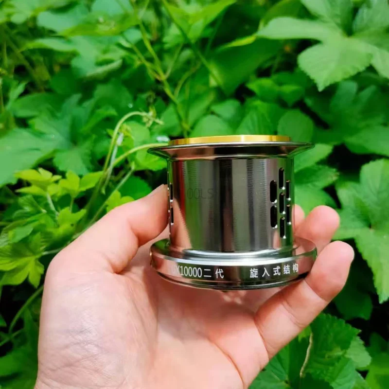 Fishing Reel Spool 8000 -12000S Spare Wire Cup All Metal Spool Diagonal Mouth Design Spinning Carp Saltwater Accessory
