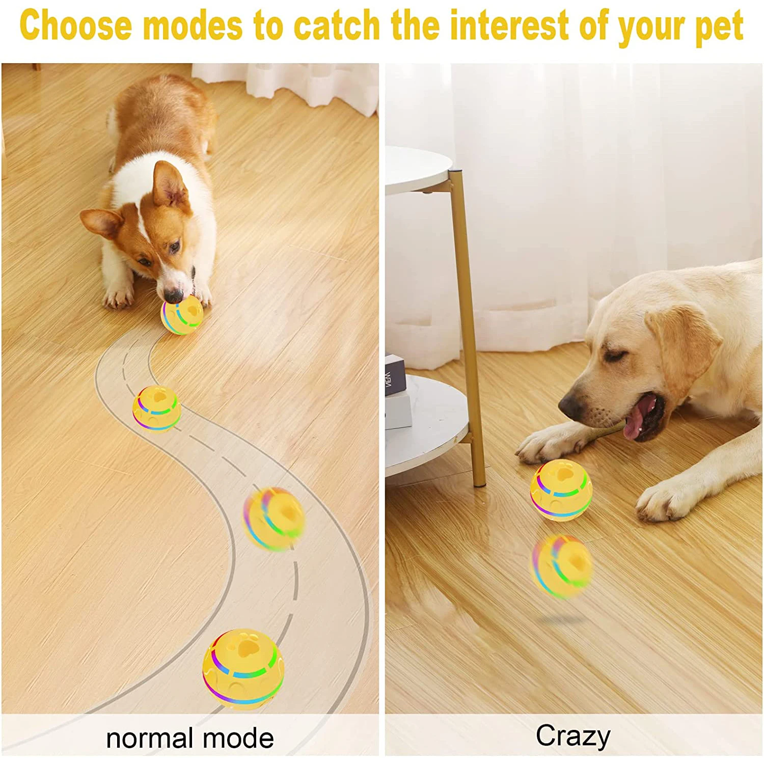 2 Modes Electric Dog Ball Toys Auto Rolling Smart Dog Toys For Dogs Pet  Puppy Toys Training Self-moving Indoor Interactive Play - AliExpress