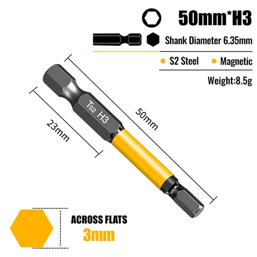 Allen Wrench Drill Bit Hex Driver Bits Set 50/100/150mm H1.5-H10mm with Magnetic Grip and Slip Design for Secure Screw Holding - Image 20