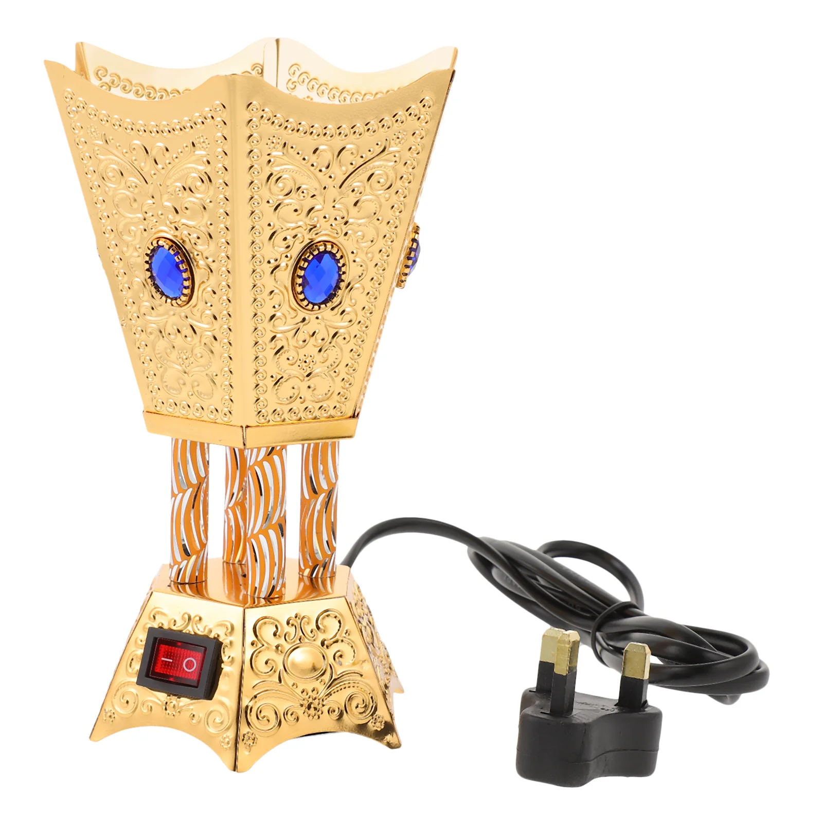 

Electric Censer Burner Table Burner Ornament Antique Censer Holder Metal Incense Burner Incense Holder (EU/UK/US Plug)