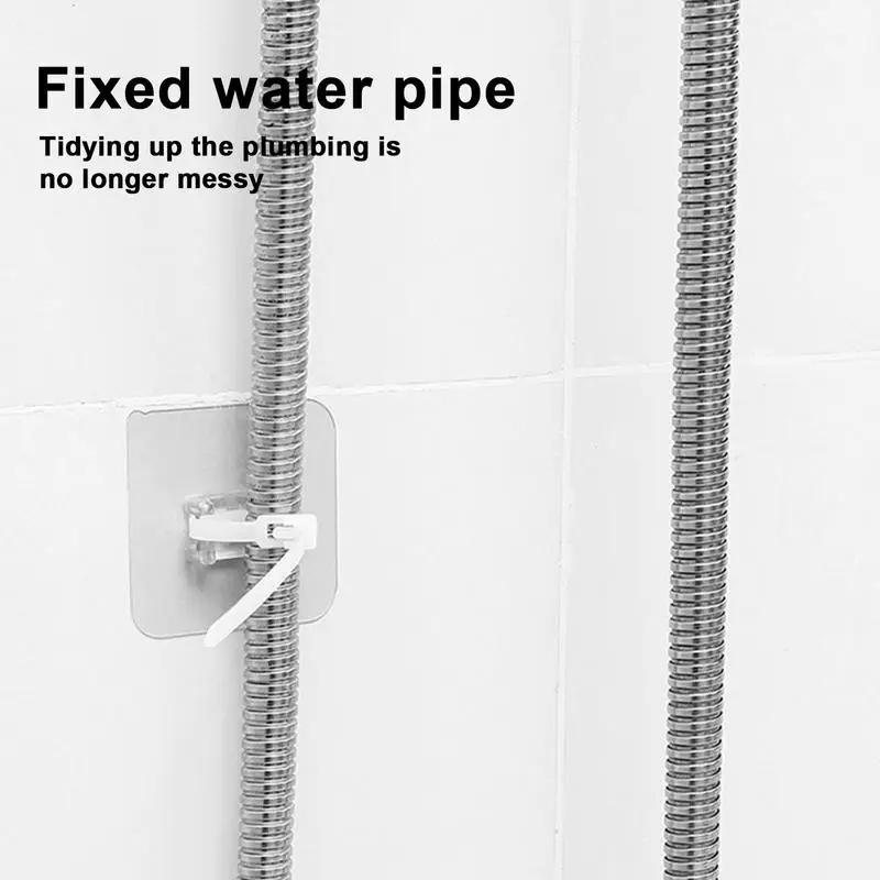 Wall Cable Holder Hose Holder Adhesive Clips 5pcs No Drilling Pipe Buckle Adjustable Hose Clip Cable Holders Waterproof
