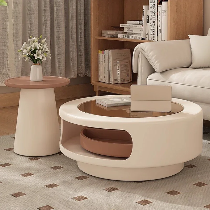 Tavolino Decorativo Color Crema per Soggiorno e Sala Conferenze
