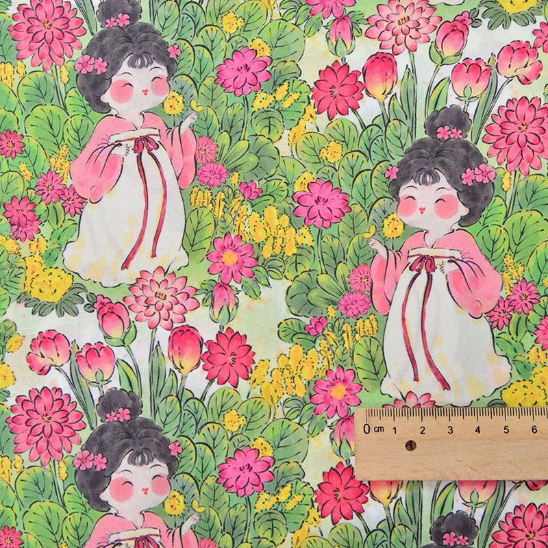 cotton fabric cotton poplin fabric pure cotton fabric Chinese style for DIY sewing clothes skirt Hanfu by half meter