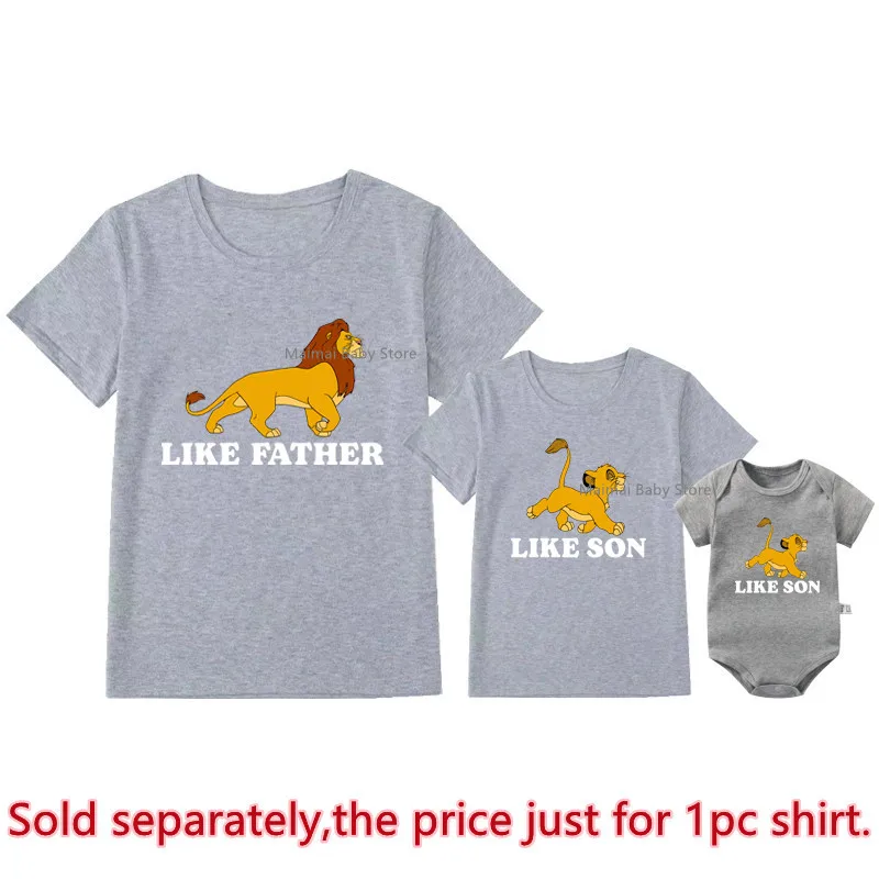 New Disney The Lion King Shirts Like Father Like Son Family Matching Outfits Cotton Daddy and Me Simba Mufasa Tshirt Dad Gifts 5