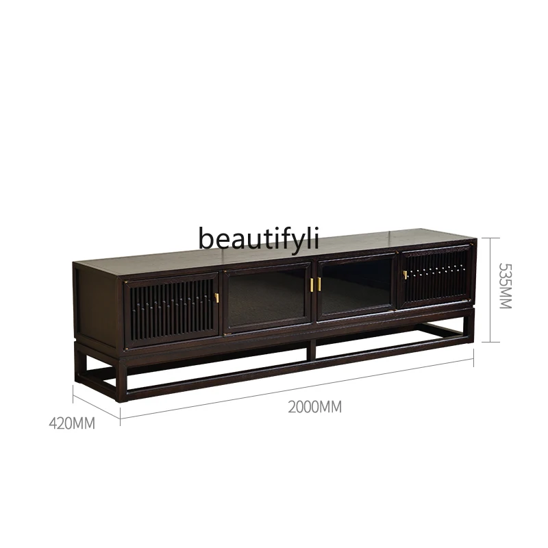 

New Chinese TV Cabinet Solid Wood Floor Bedroom Ash Master Bedroom TV Stand
