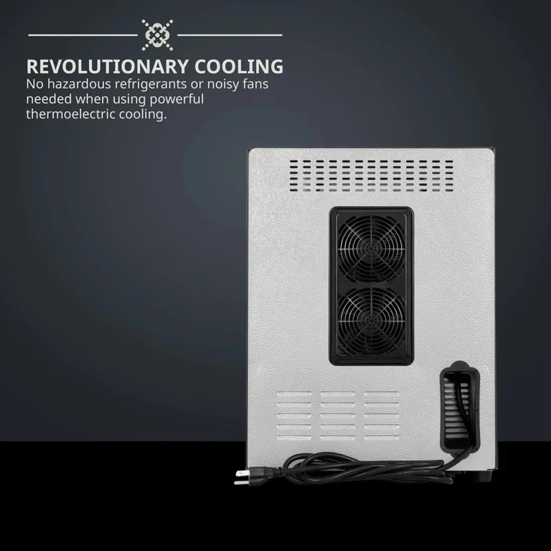 QWThermoelectric Wine Cooler/Chiller-Counter Top Red &White Wine Cellar,Freestanding Refrigerator Smoked Glass Door Quiet Fridge