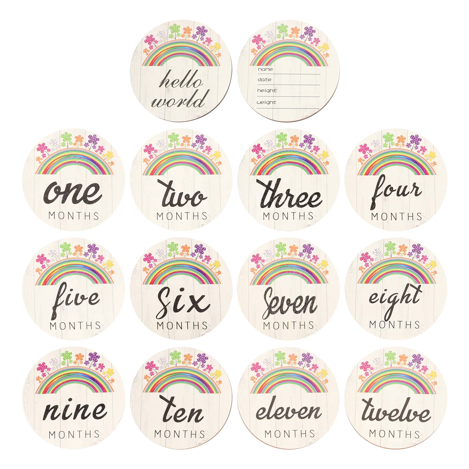 

14Pcs Wooden Monthly Milestone Cards Baby Milestone Cards Wooden Milestone Cards