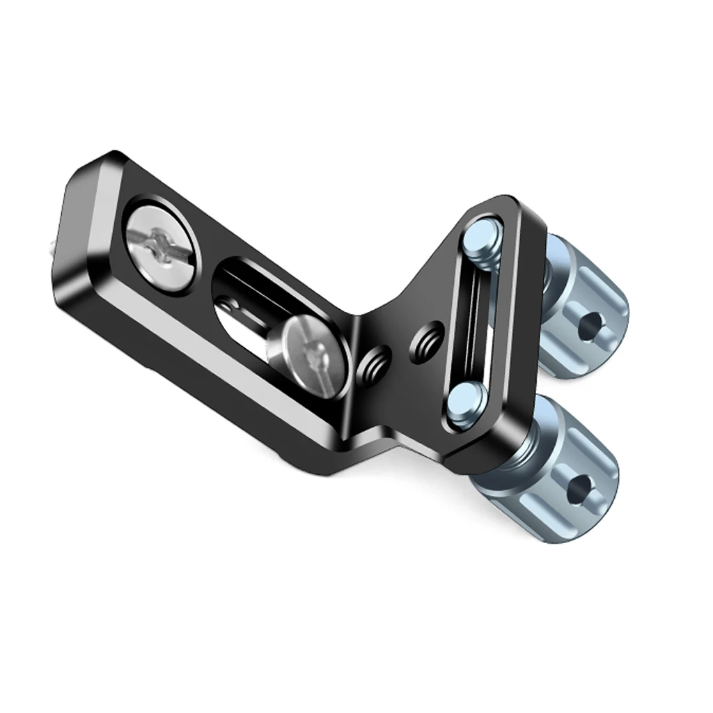 Dual 1/4" Handle Screw Quick Release Cold Shoe Mount Bracket for DJI Transmitter V Port Power Supply Holder Stand