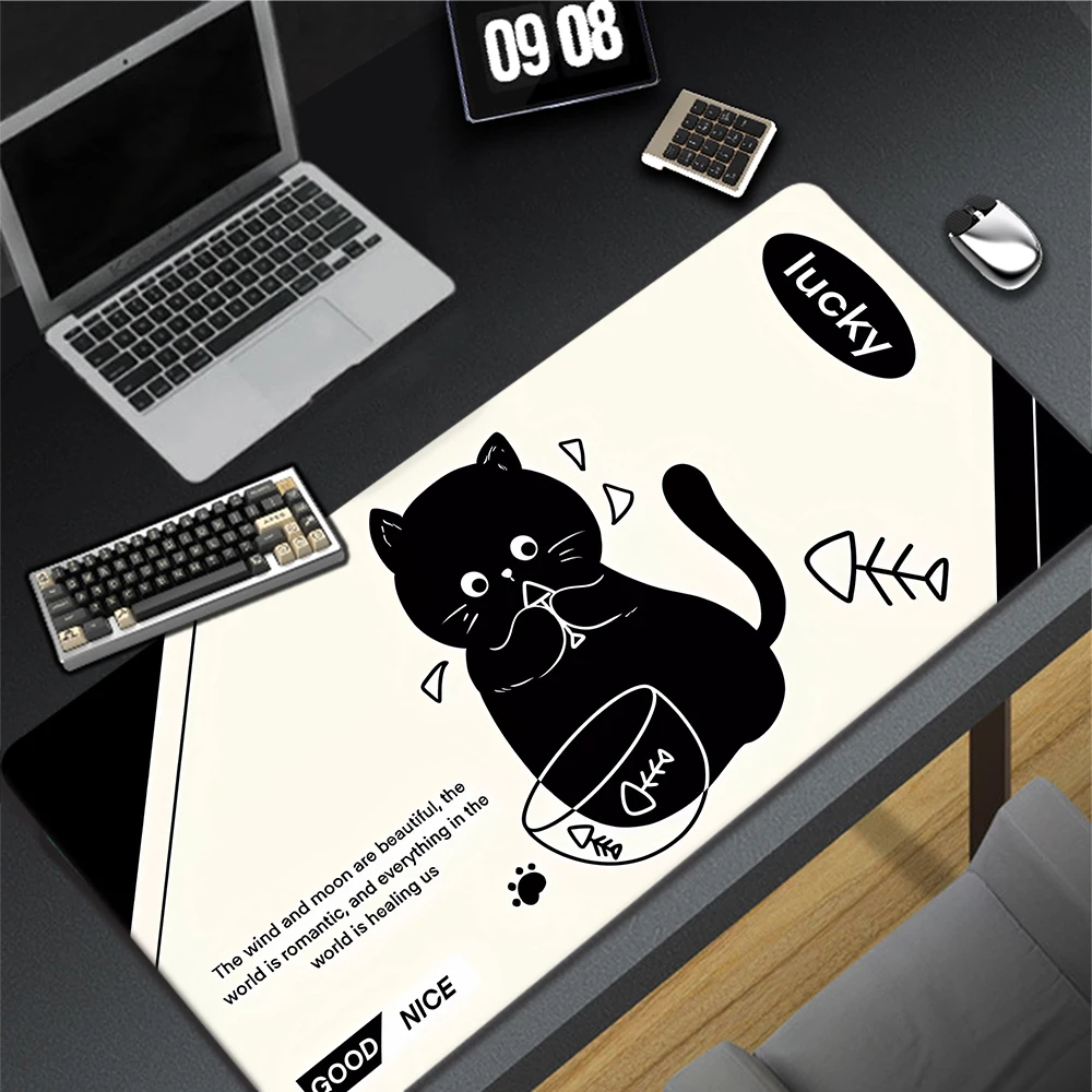 

Anime Cute Cat Mousepad Gaming Mouse Pad Large Gamer Rubber Mouse Mat Computer Deskmat Keyboard Pads Home Office Table Mats