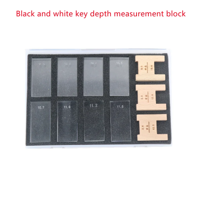 Professional-Level Tuning Master Dedicated Piano Measurement Tool, Black and White Key Depth Measurement Block