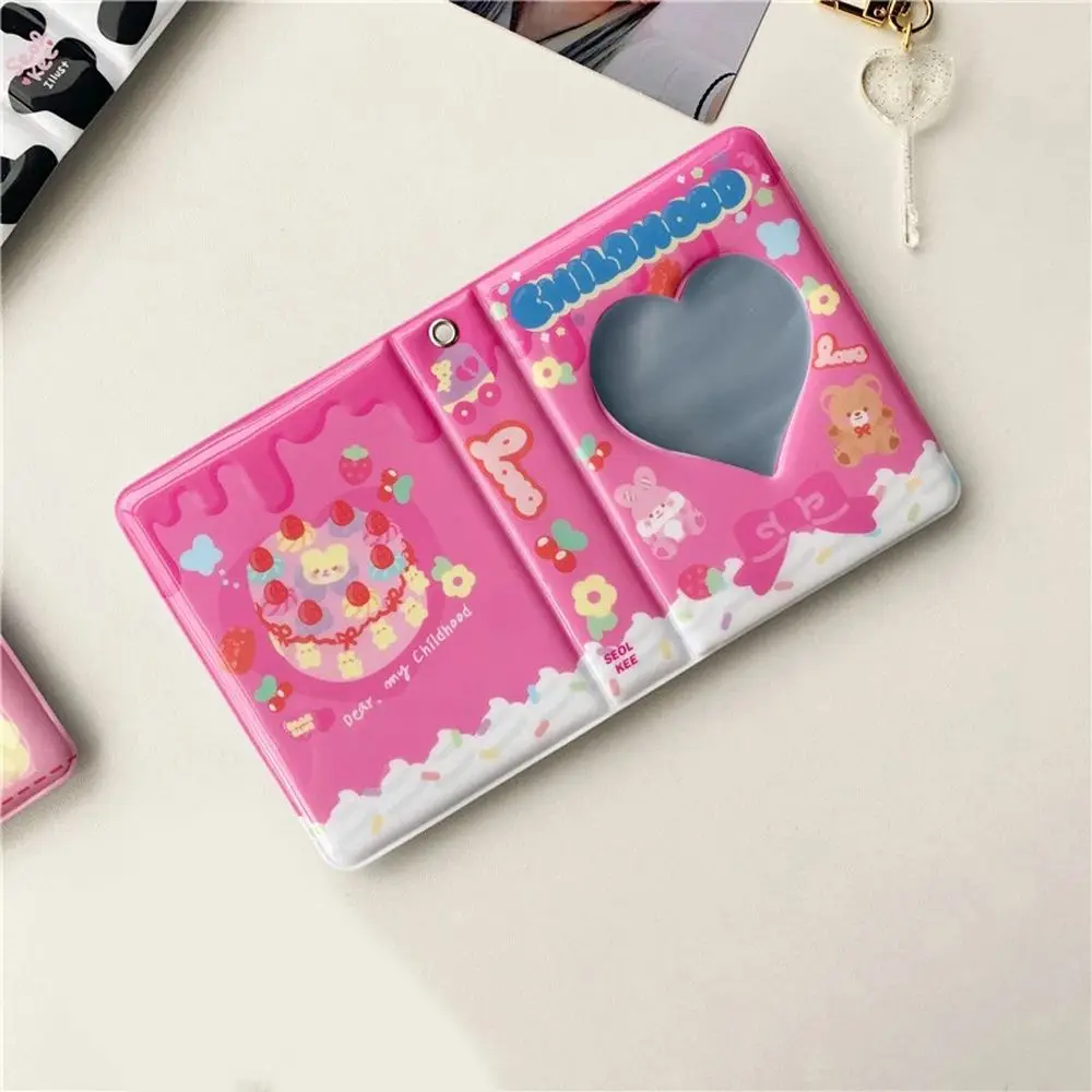 Cute Kawaii Love Heart Hollow ID Holder Card Stock Binders Albums Name Card Book Photocard Holder Photo Album Kpop Binder