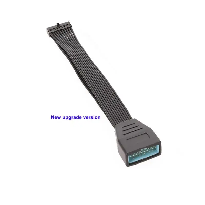 

Small Mini USB 3.0 19/20 Pin Internal Extension Header Adapter Cable Black Flat Wire Cable for Motherboard 5.9inch/15cm