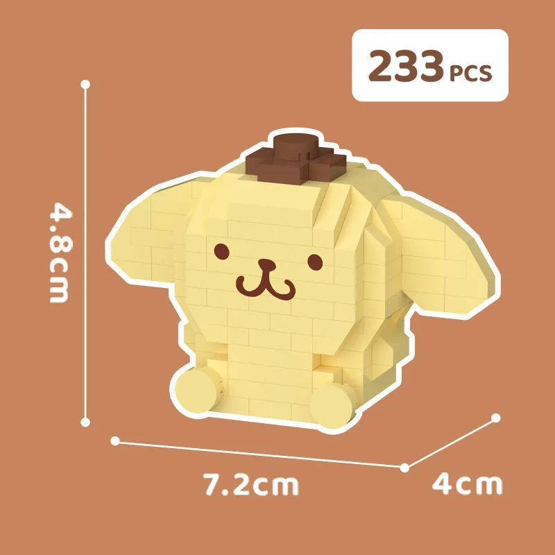 Hello Kitty Building Block Sanrio Anime Figure Kuromi Assembled Toys Decorative Ornament Model My Melody Children's Puzzle Gifts