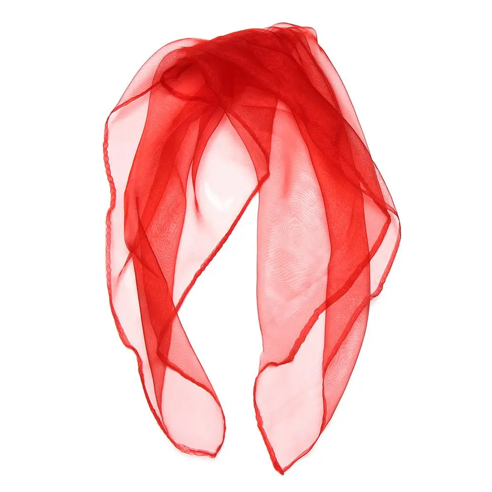 Red Color Juggling Performance Props Rhythm Band Scarves Music Scarves Square Silk Scarf for Kids Dance Scarfs 5