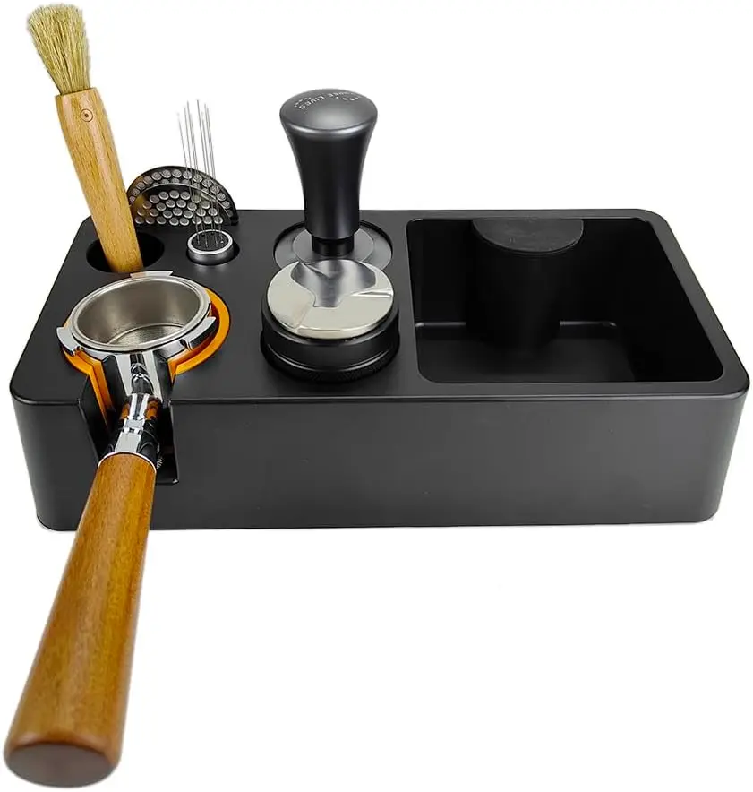 

Espresso Knock Box Espresso Coffee Organizer Box Fit for Storage 51 54 58MM Espresso Tamper Distributor Portafilter Puck Screen