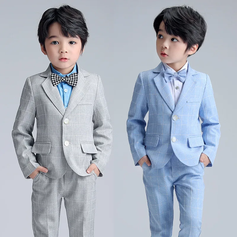 Boys Wedding Suit Child Party Performance Costume Kids Photography Graduation Suit Blazer+Pants 2Pcs Slim Ceremony Set boys suit set