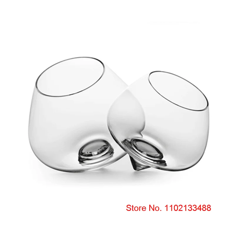 Shaking Cope Gyro Spinning Whiskey Glass Cone Base Declining Rocking Wine Cup Liquor Cognac Martell Crystal Whisky Tumbler whiskey glass